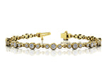 Exquisite 14kt White Gold Diamond Bracelet with Milgrain Detail - 2.5 Carat TW