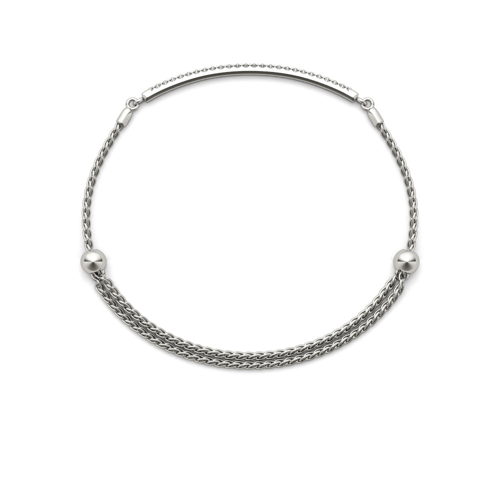 Exquisite Single Row Diamond Bracelet in 14kt White Gold