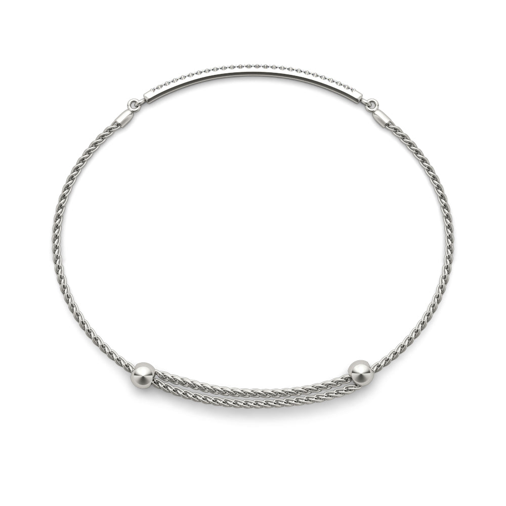 Exquisite Single Row Diamond Bracelet in 14kt White Gold