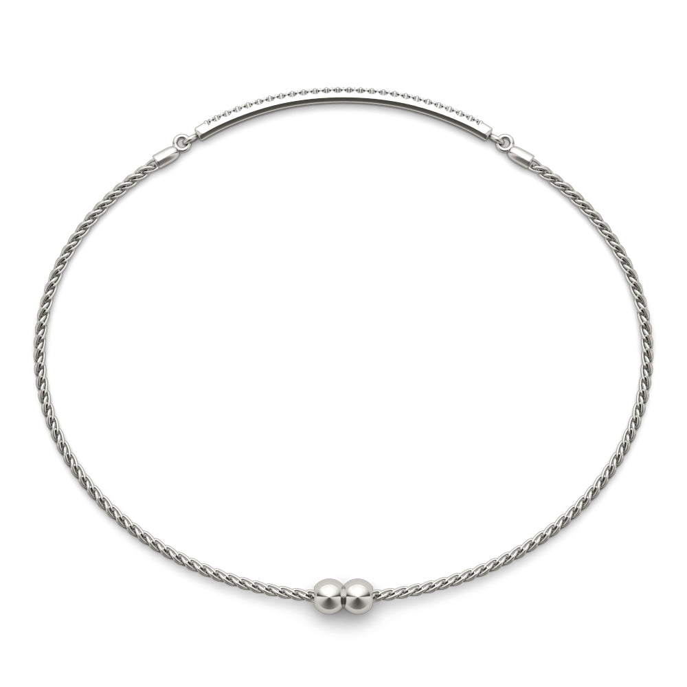 Exquisite Single Row Diamond Bracelet in 14kt White Gold
