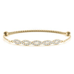 Elegant Diamond Crossover Bracelet in 14k Gold