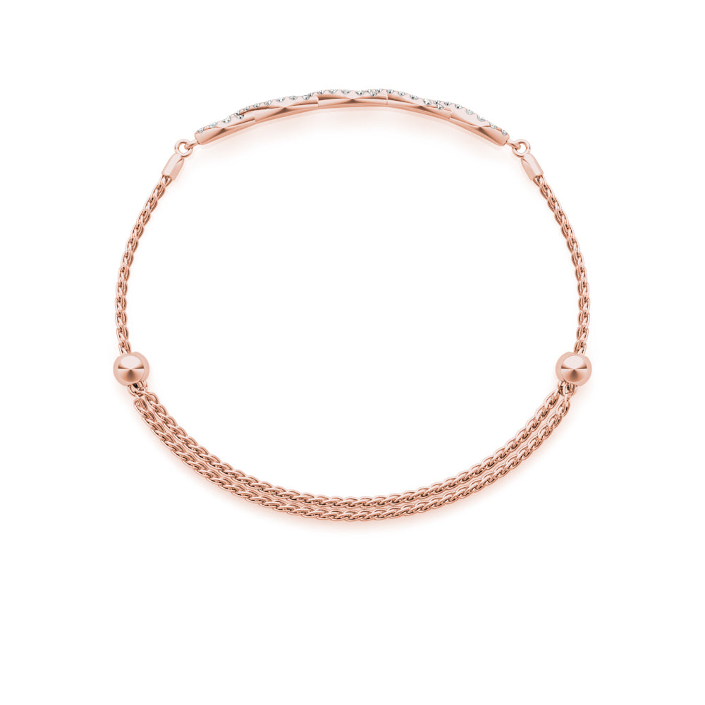 Elegant Diamond Crossover Bracelet in 14k Gold