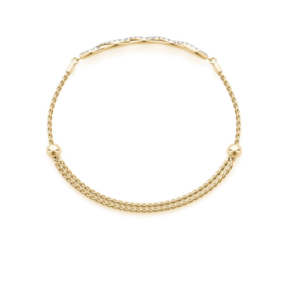 Elegant Diamond Crossover Bracelet in 14k Gold