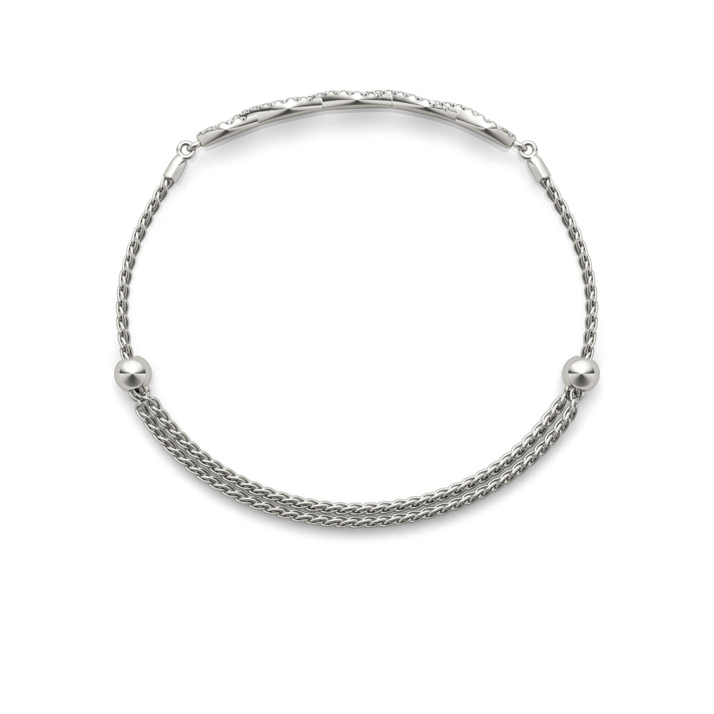 Elegant Diamond Crossover Bracelet in 14k Gold