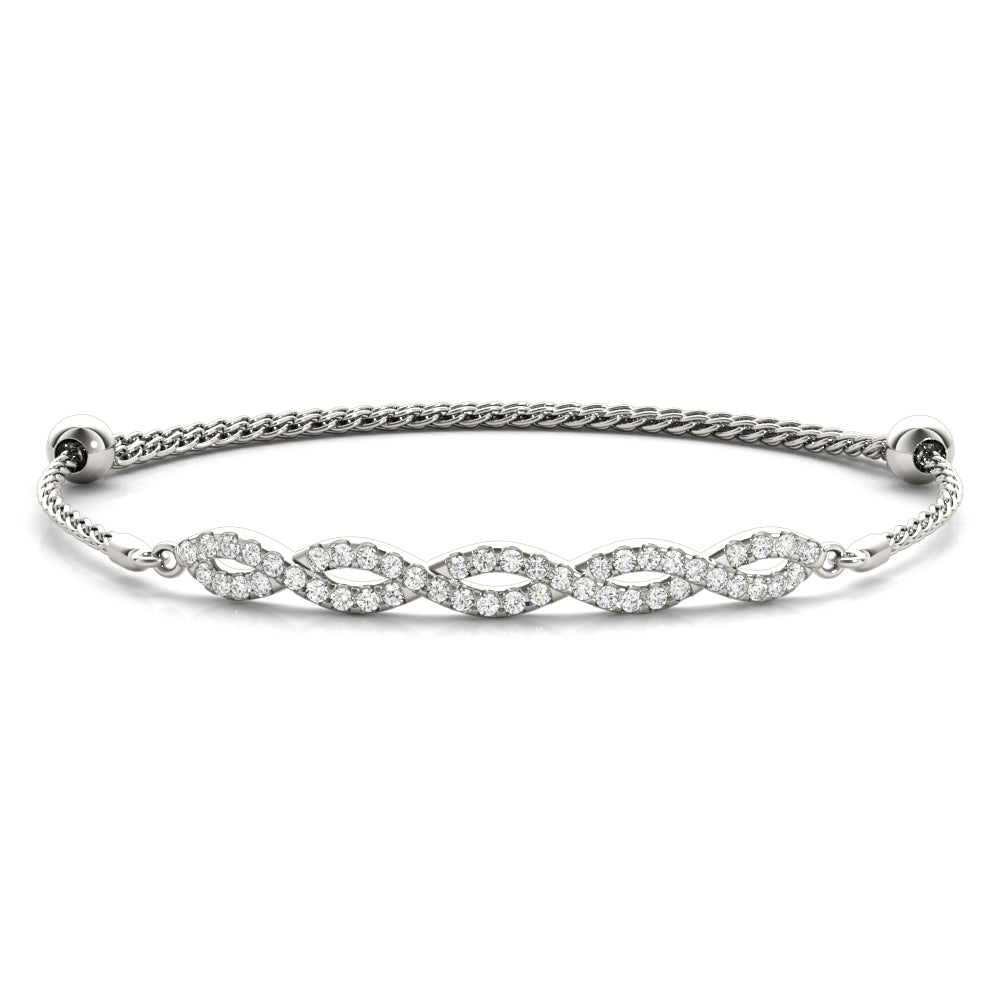Elegant Diamond Crossover Bracelet in 14k Gold