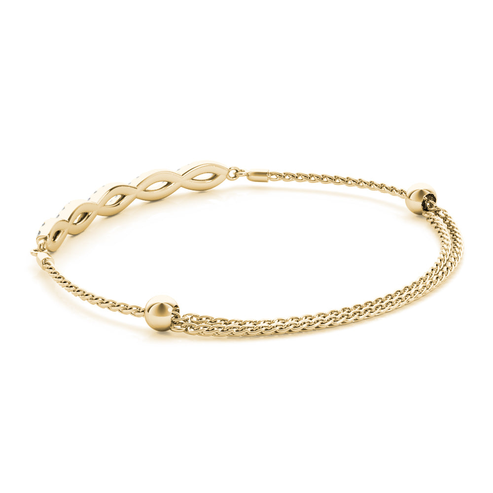 Elegant Diamond Crossover Bracelet in 14k Gold