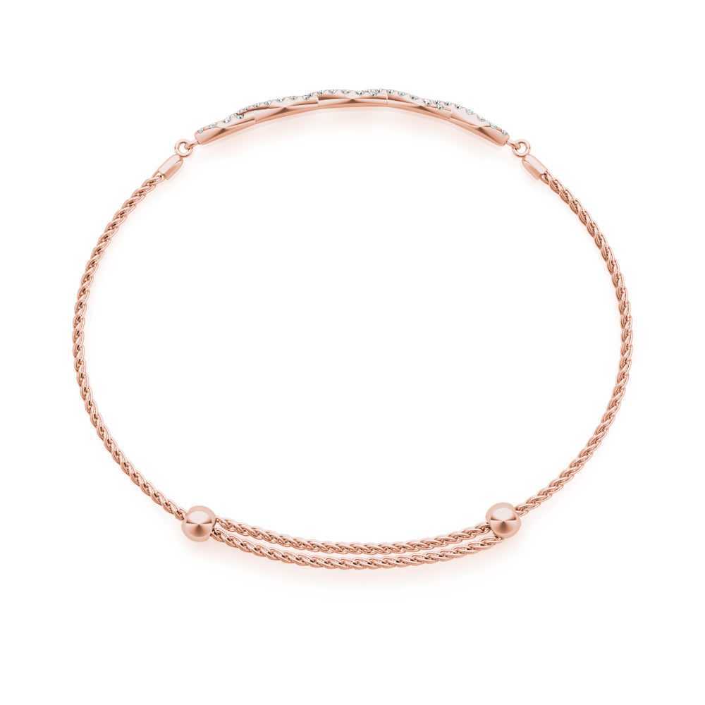 Elegant Diamond Crossover Bracelet in 14k Gold
