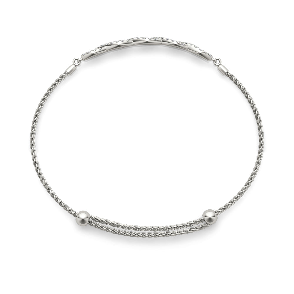 Elegant Diamond Crossover Bracelet in 14k Gold