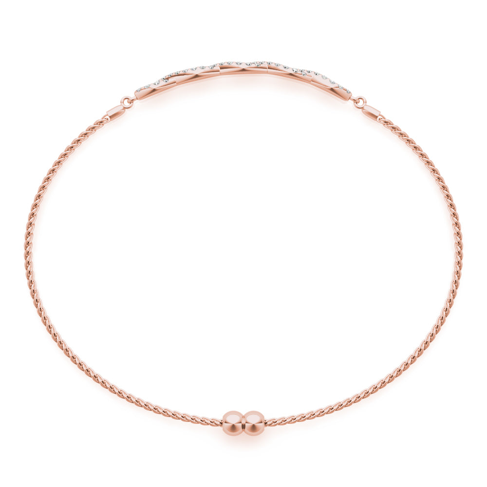 Elegant Diamond Crossover Bracelet in 14k Gold