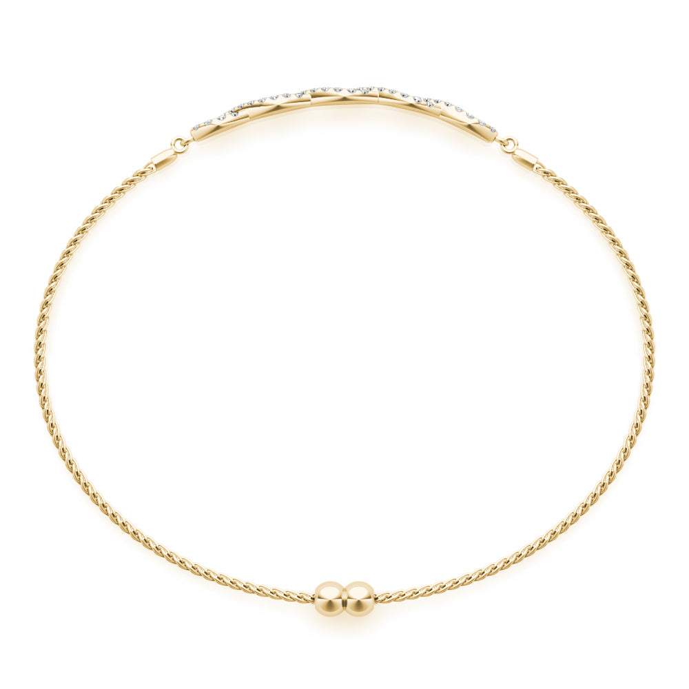 Elegant Diamond Crossover Bracelet in 14k Gold