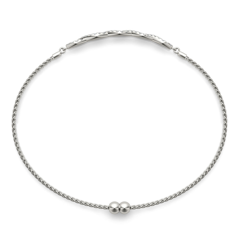 Elegant Diamond Crossover Bracelet in 14k Gold