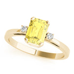 Elegant 14kt White Gold 6x4mm Emerald Cut Semi-Mount Ring Setting