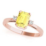 Elegant 14kt White Gold 6x4mm Emerald Cut Semi-Mount Ring Setting