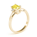 Elegant 14kt White Gold 6x4mm Emerald Cut Semi-Mount Ring Setting