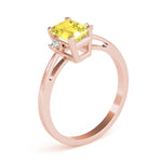 Elegant 14kt White Gold 6x4mm Emerald Cut Semi-Mount Ring Setting