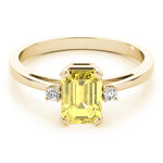 Elegant 14kt White Gold 6x4mm Emerald Cut Semi-Mount Ring Setting
