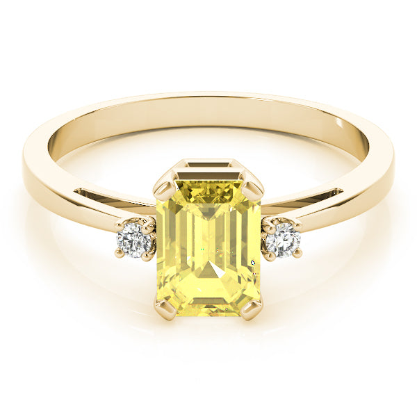 Elegant 14kt White Gold 6x4mm Emerald Cut Semi-Mount Ring Setting