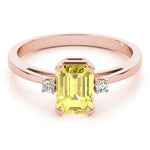 Elegant 14kt White Gold 6x4mm Emerald Cut Semi-Mount Ring Setting