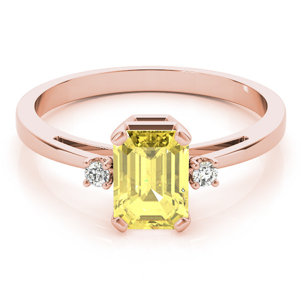 Elegant 14kt White Gold 6x4mm Emerald Cut Semi-Mount Ring Setting
