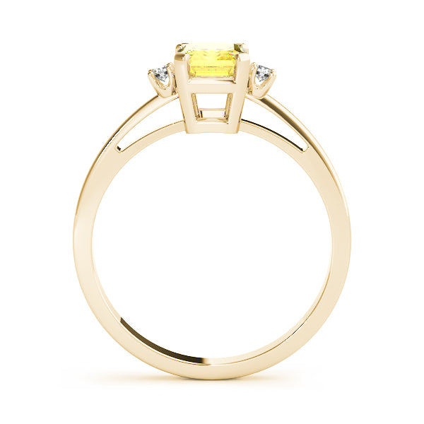 Elegant 14kt White Gold 6x4mm Emerald Cut Semi-Mount Ring Setting