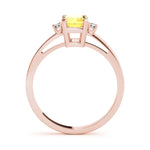 Elegant 14kt White Gold 6x4mm Emerald Cut Semi-Mount Ring Setting