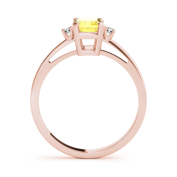 Elegant 14kt White Gold 6x4mm Emerald Cut Semi-Mount Ring Setting