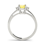 Elegant 14kt White Gold 6x4mm Emerald Cut Semi-Mount Ring Setting