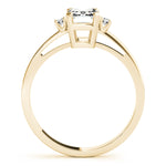 Elegant 14kt White Gold 6x4mm Emerald Cut Semi-Mount Ring Setting