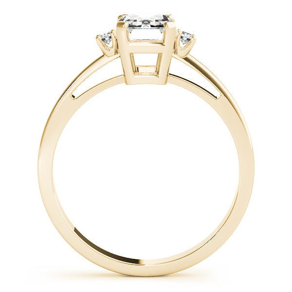 Elegant 14kt White Gold 6x4mm Emerald Cut Semi-Mount Ring Setting
