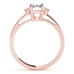 Elegant 14kt White Gold 6x4mm Emerald Cut Semi-Mount Ring Setting