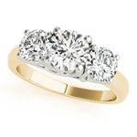 Exquisite 14kt White Gold 3-Stone Round Semi-Mount Engagement Ring Setting (STYLE 