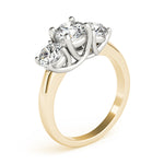 Exquisite 14kt White Gold 3-Stone Round Semi-Mount Engagement Ring Setting (STYLE 