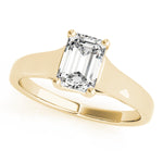 Elegant 14kt White Gold Trellis Style Engagement Ring Setting with Emerald Cut Accent Stones - 