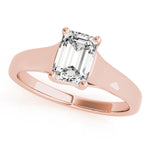 Elegant 14kt White Gold Trellis Style Engagement Ring Setting with Emerald Cut Accent Stones - 