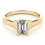 Elegant 14kt White Gold Trellis Style Engagement Ring Setting with Emerald Cut Accent Stones - 