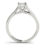 Elegant 14kt White Gold Trellis Style Engagement Ring Setting with Emerald Cut Accent Stones - 