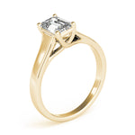 Elegant 14kt White Gold Trellis Style Engagement Ring Setting with Emerald Cut Accent Stones - 