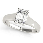 Elegant 14kt White Gold Trellis Style Engagement Ring Setting with Emerald Cut Accent Stones - 