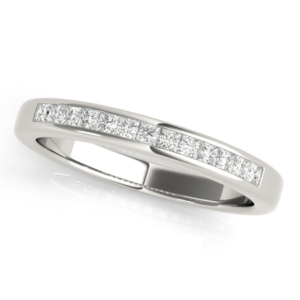 Exquisite 14kt White Gold Princess Cut Diamond Wedding Band - 1/4 ct TW SI1-SI2, G-H