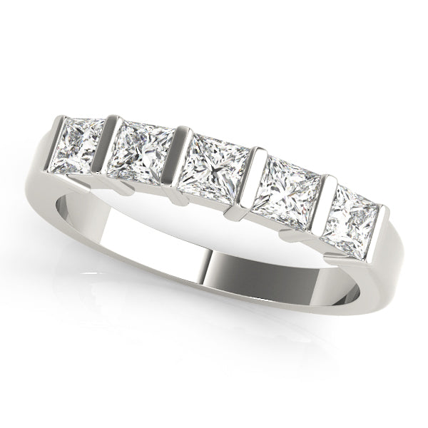 Elegant Princess Cut Fancy Shape Wedding Band - Available in 2mm to 4mm Widths