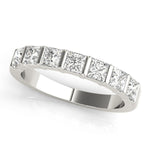 Exquisite 14k White Gold Princess Cut Wedding Band - 1/3 ct TW Diamonds