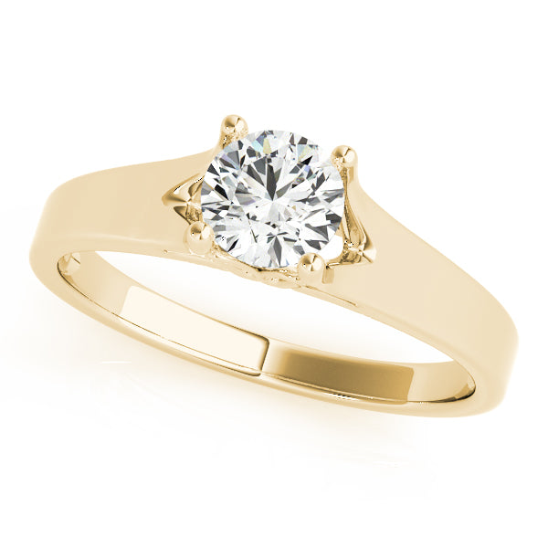 Elegant 14kt White Gold Solitaire Round Engagement Ring Setting (1 ct TW Center Stone Capacity)