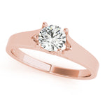Elegant 14kt White Gold Solitaire Round Engagement Ring Setting (1 ct TW Center Stone Capacity)
