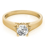 Elegant 14kt White Gold Solitaire Round Engagement Ring Setting (1 ct TW Center Stone Capacity)