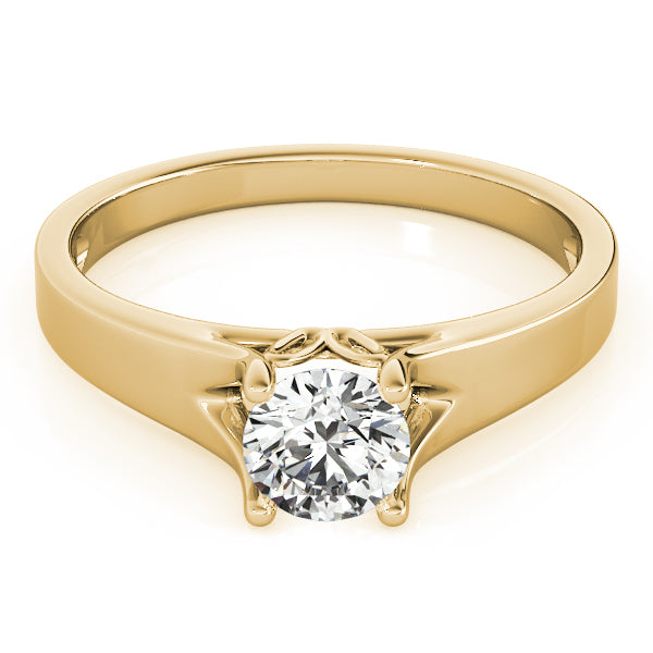 Elegant 14kt White Gold Solitaire Round Engagement Ring Setting (1 ct TW Center Stone Capacity)