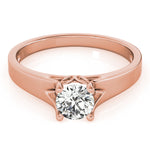 Elegant 14kt White Gold Solitaire Round Engagement Ring Setting (1 ct TW Center Stone Capacity)