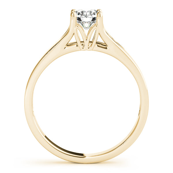 Elegant 14kt White Gold Solitaire Round Engagement Ring Setting (1 ct TW Center Stone Capacity)