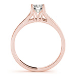 Elegant 14kt White Gold Solitaire Round Engagement Ring Setting (1 ct TW Center Stone Capacity)