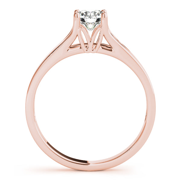 Elegant 14kt White Gold Solitaire Round Engagement Ring Setting (1 ct TW Center Stone Capacity)