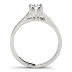 Elegant 14kt White Gold Solitaire Round Engagement Ring Setting (1 ct TW Center Stone Capacity)